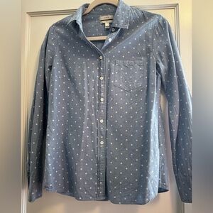 J.Crew Chambray Polka Dot Button-Up Shirt